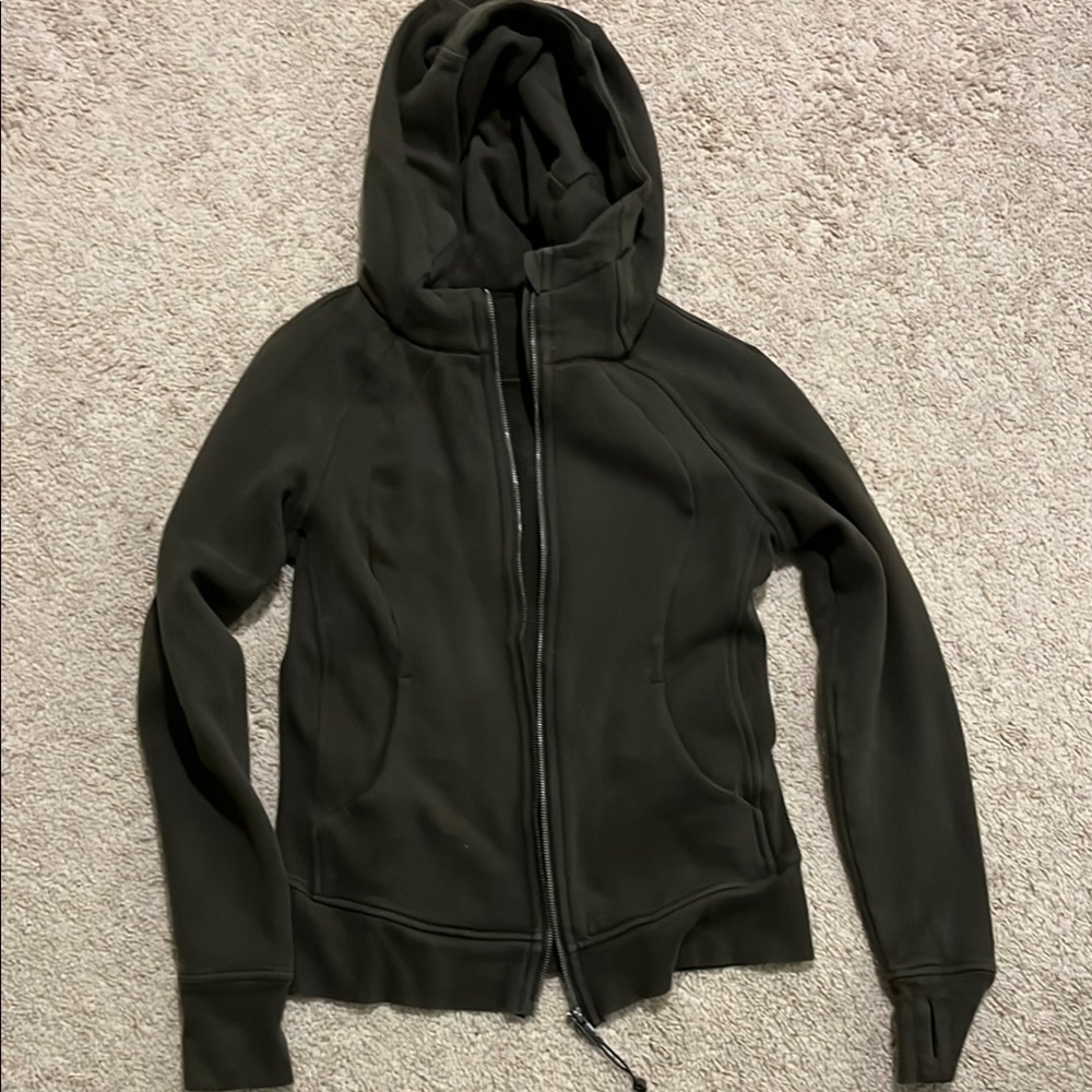 Lululemon Olive Green Zip-Up Hoodie